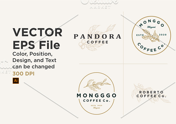 High Quality Coffee Branch and Label in Logo Templates - product preview 2