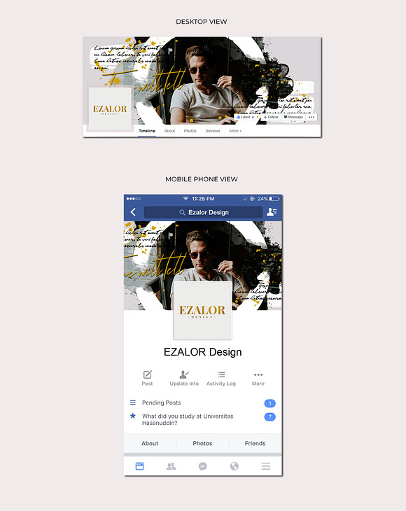 Facebook Covers Watercolor Masks in Facebook Templates - product preview 1