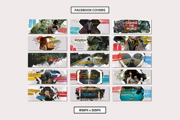 Facebook Covers Watercolor Masks in Facebook Templates - product preview 2