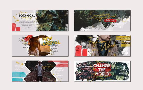 Facebook Covers Watercolor Masks in Facebook Templates - product preview 3