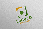 Digital Letter D Logo Design 8