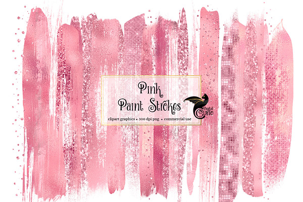 Pink Paint Strokes Clipart
