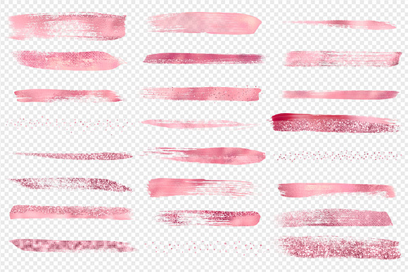 Pink Paint Strokes Clipart in Objects - product preview 2