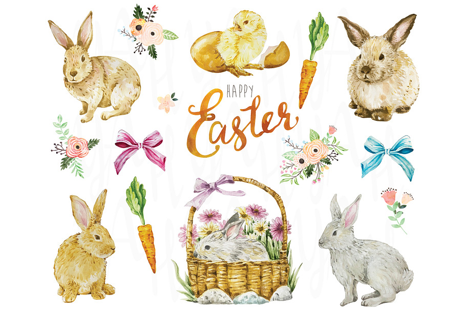 Easter Watercolor Collection Set