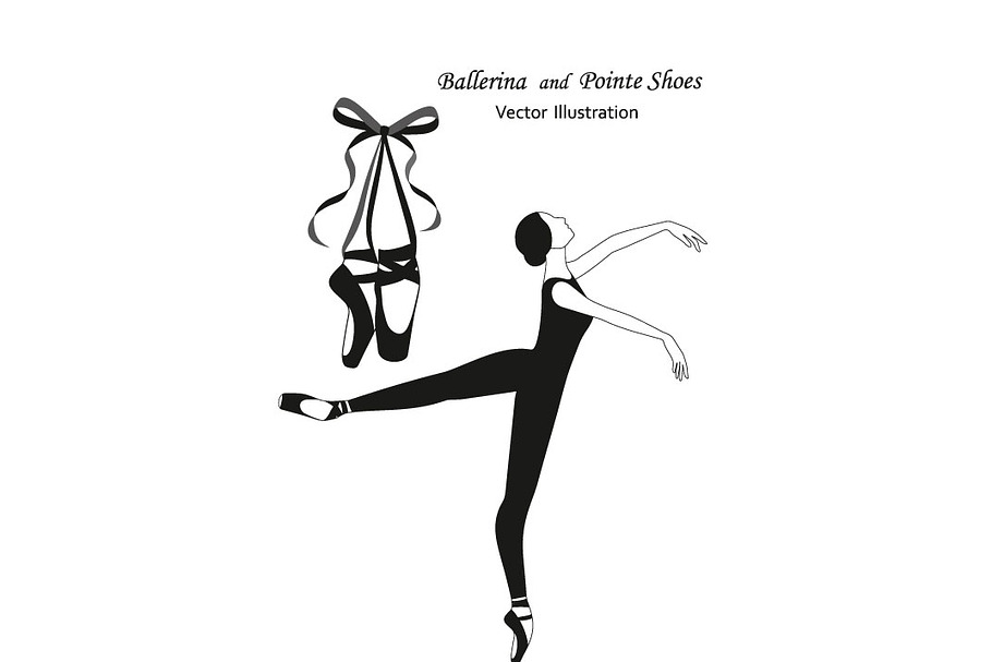 Ballerina and Pointe Shoes Vector