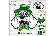 Dachshund Dog and design elements of