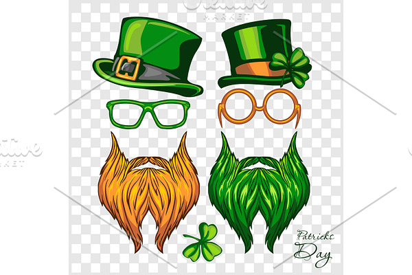 Hats, Glasses, Green and Red Beards