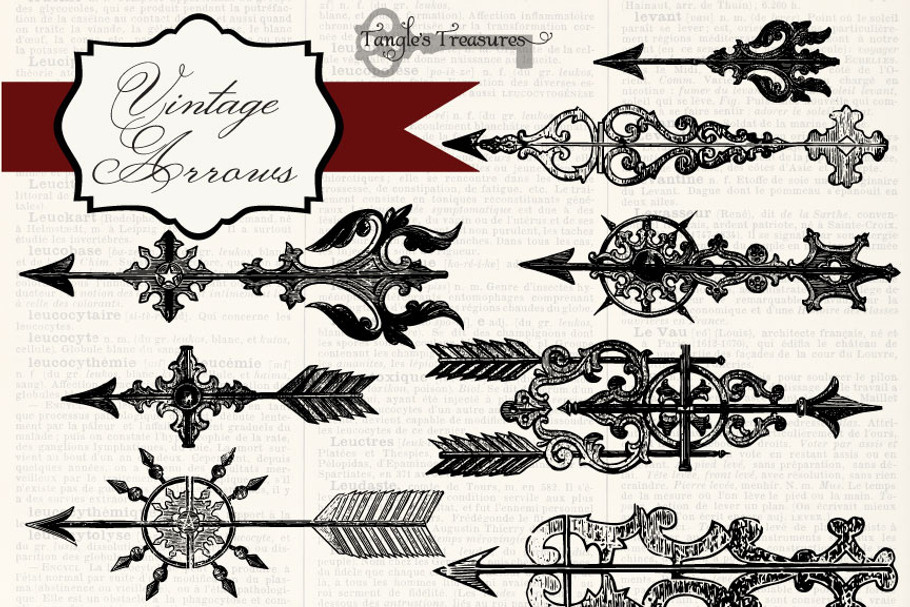 Vintage Arrow Ornaments in Photoshop Brushes - product preview 8