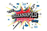 Indianapolis Comic Text in Pop Art