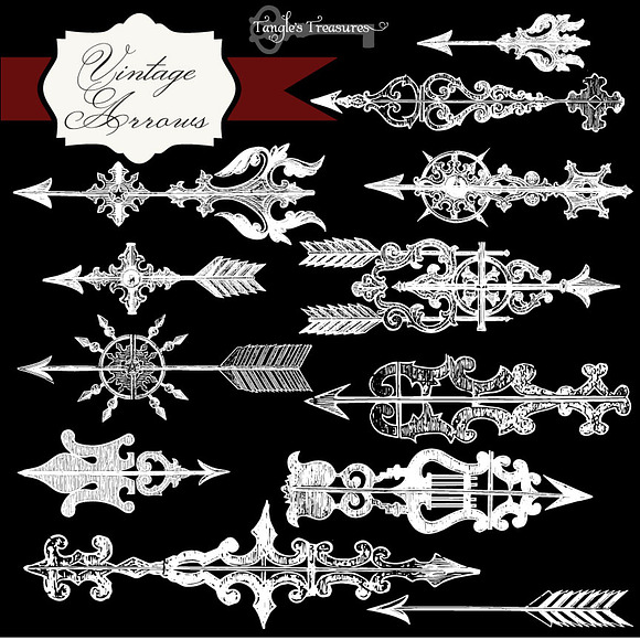 Vintage Arrow Ornaments in Photoshop Brushes - product preview 1