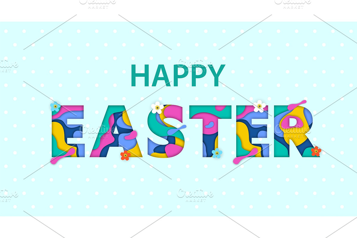 Easter sale banner of paper cut in Objects - product preview 8