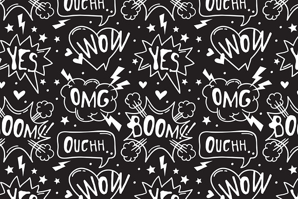 Pop Art Bubbles & Seamless Patterns in Illustrations - product preview 9