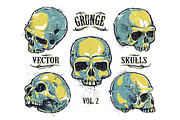 Grunge Skulls Set #2