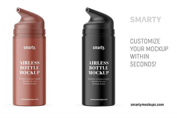 Airless matt cosmetic bottle mockup in Product Mockups - product preview 2