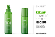 Glossy spray cosmetic bottle mockup