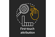First-touch attribution chalk icon