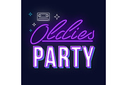 Oldies party vintage 3d lettering