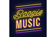 Boogie music vintage 3d lettering