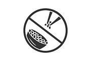 No rice diet glyph icon