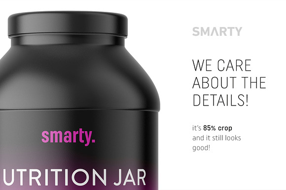 Matt nutrition jar mockup in Product Mockups - product preview 3