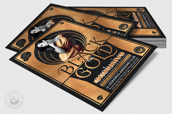 Black and Gold Flyer Template V20 in Flyer Templates - product preview 3
