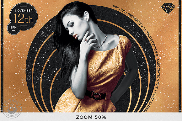 Black and Gold Flyer Template V20 in Flyer Templates - product preview 6