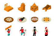 Touristic Portugal isometric icons