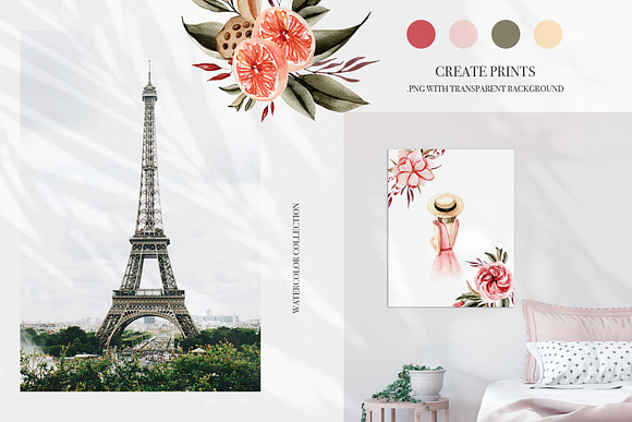 Spring in Paris Watercolor art in Illustrations - product preview 2