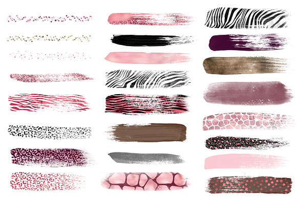 Pink Safari Brush Strokes in Illustrations - product preview 1