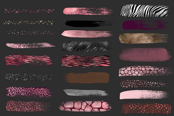 Pink Safari Brush Strokes in Illustrations - product preview 2