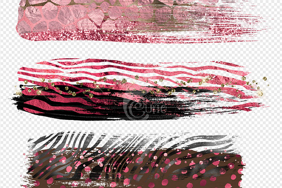 Pink Safari Brush Strokes in Illustrations - product preview 3