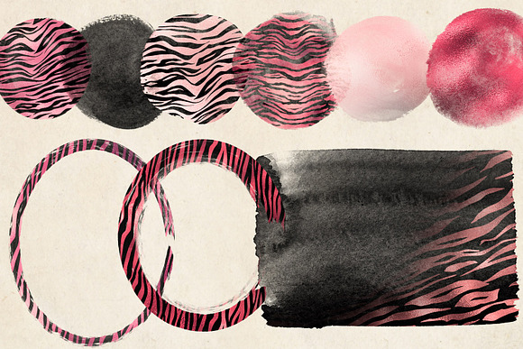 Pink Tiger Brush Strokes Clipart in Illustrations - product preview 1