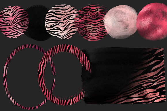 Pink Tiger Brush Strokes Clipart in Illustrations - product preview 2