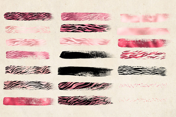 Pink Tiger Brush Strokes Clipart in Illustrations - product preview 3