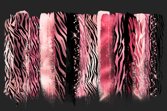 Pink Tiger Brush Strokes Clipart in Illustrations - product preview 4