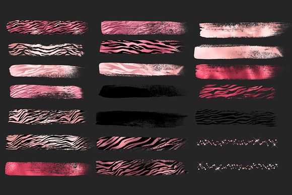Pink Tiger Brush Strokes Clipart in Illustrations - product preview 5