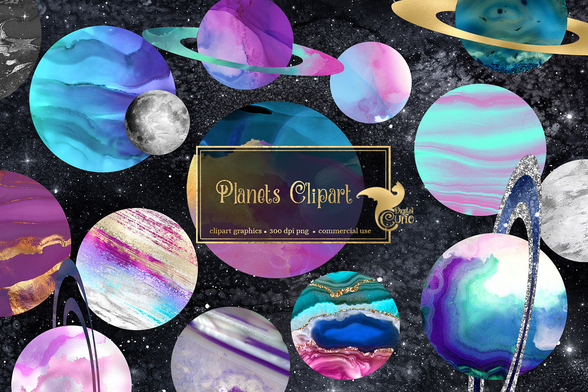 Planets Clipart in Illustrations - product preview 8