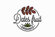 Dates fruit logo. Round linear logo.