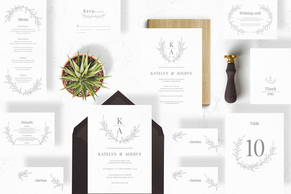 Modern Sketch Wedding Suite in Wedding Templates - product preview 8