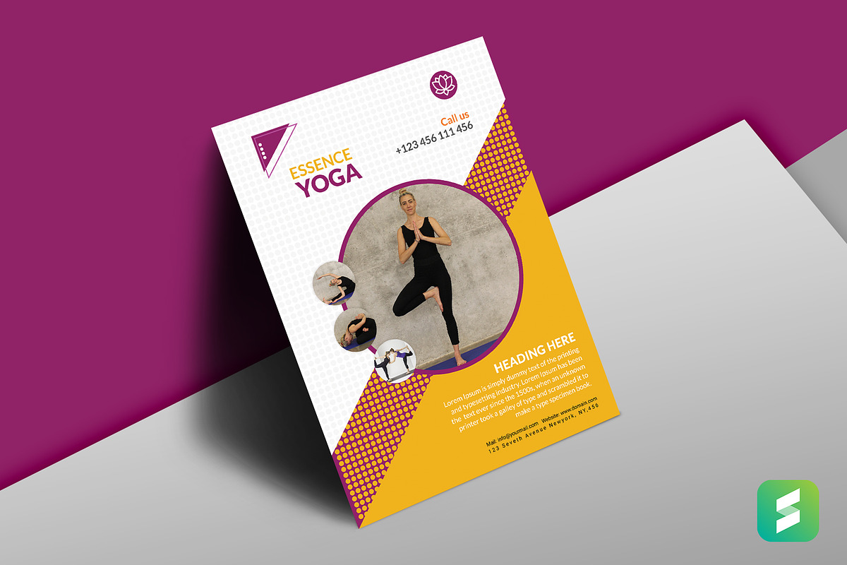 Yoga Training Center Flyer Template in Flyer Templates - product preview 8