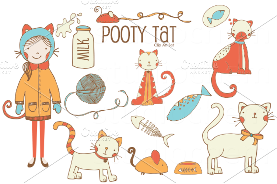 Pooty Tat .PNG Clip Art Set in Illustrations - product preview 8