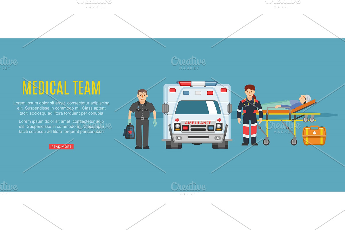 Medical team ambulance, doctors in Illustrations - product preview 8