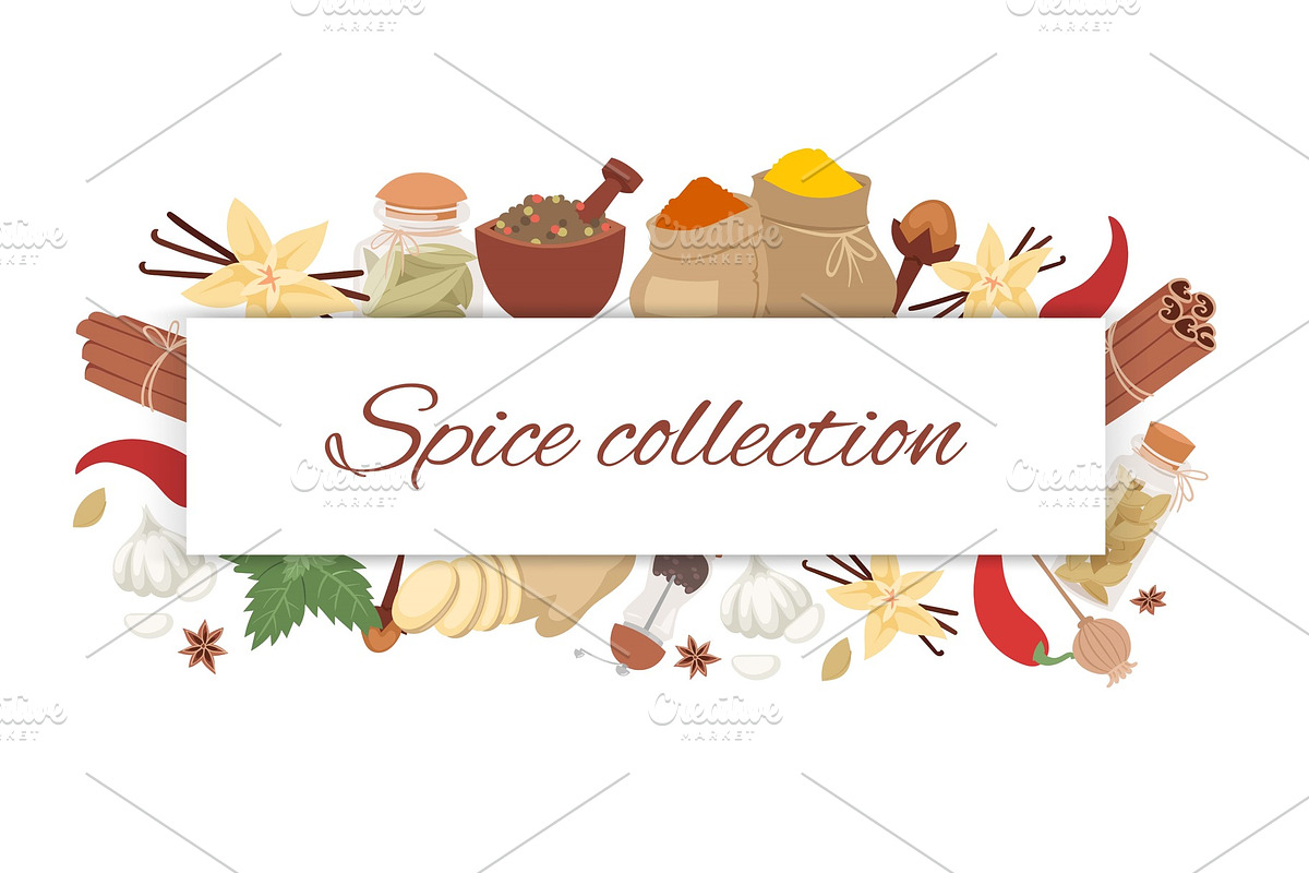 Spices collection with lettering in Illustrations - product preview 8