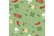 Spices seamless pattern spicy aroma