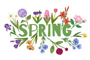 Spring background, floral card with