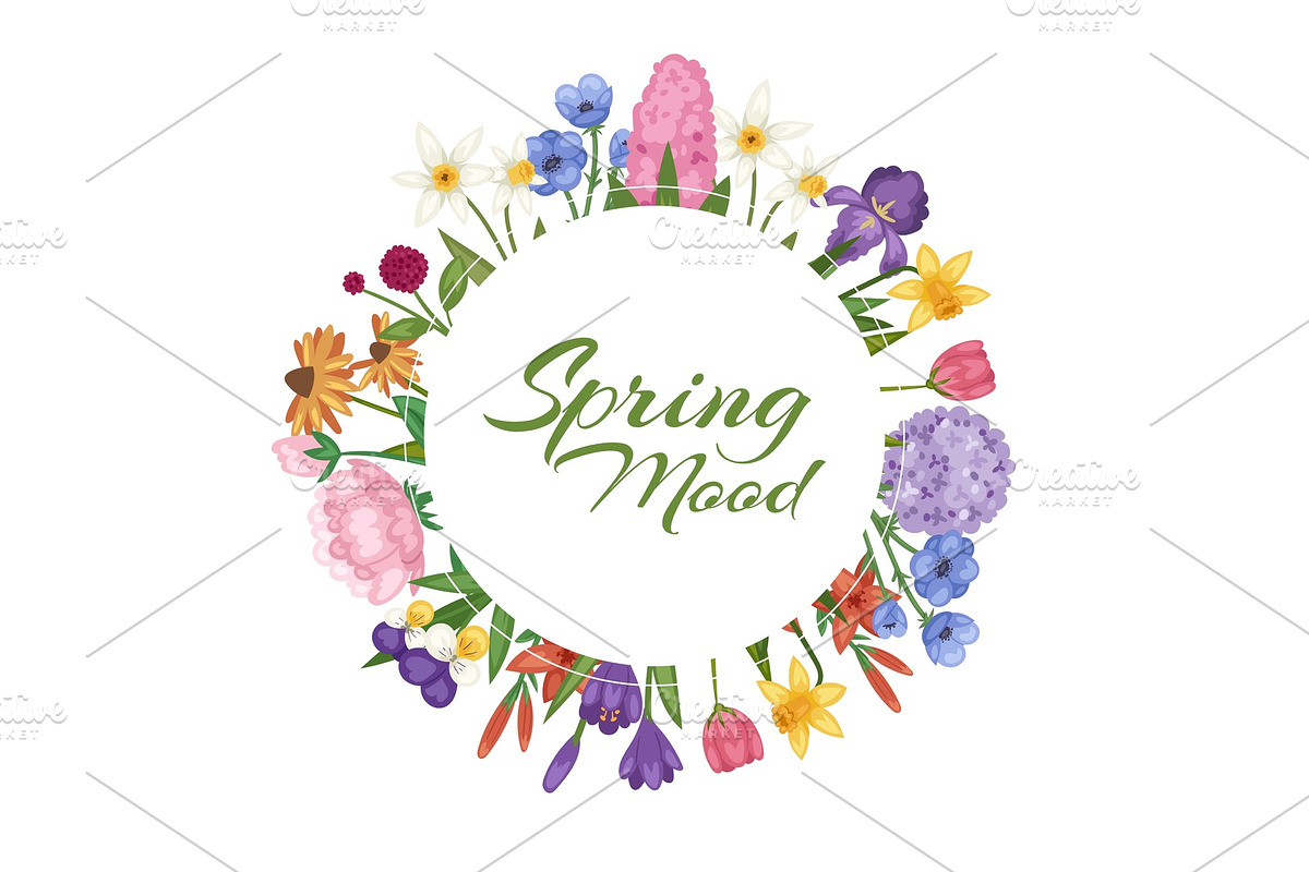 Spring mood with spring flowers in Illustrations - product preview 8