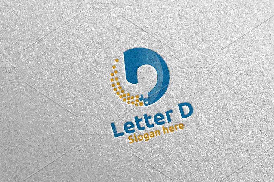 Digital Letter D Logo Design 16 in Logo Templates - product preview 8