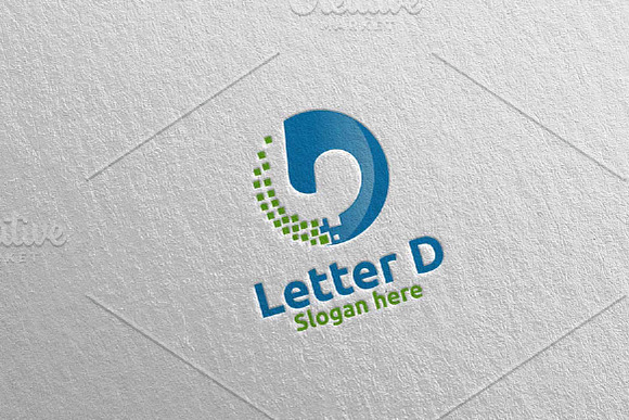 Digital Letter D Logo Design 16 in Logo Templates - product preview 2