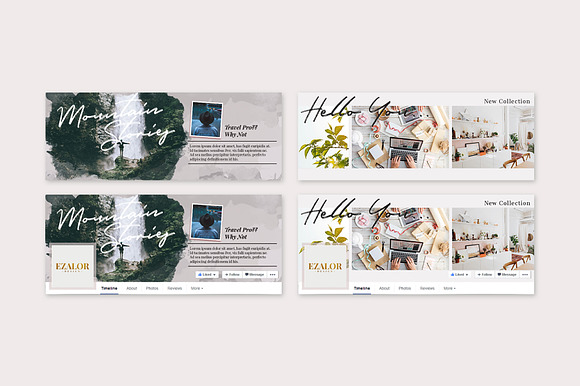 Facebook Covers Watercolor in Facebook Templates - product preview 5