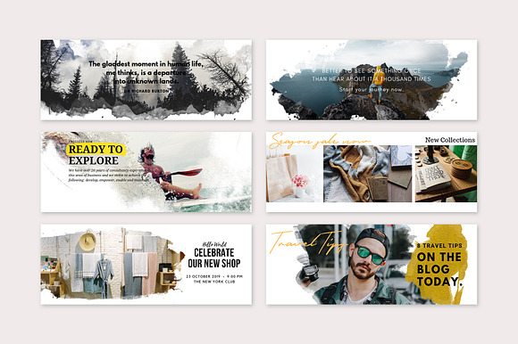 Facebook Covers Watercolor in Facebook Templates - product preview 8